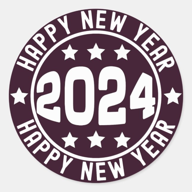 Adesivo FELIZ ANO NOVO 2024 Sticker (Frente)