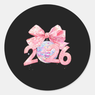 Adesivo Feliz Ano Novo 2026 Bola de Discoteca Nk Coquette
