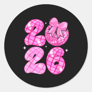 Adesivo Feliz Ano Novo 2026 Bola de Discoteca Nk Coquette