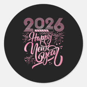 Adesivo Feliz ano novo 2026 Carregando o Fireworks Premium