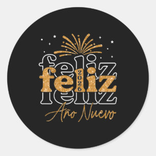 Adesivo Feliz Ano Novo 2026 Festa de Ano Novo Espanhol