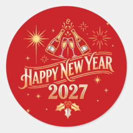Adesivo Feliz Ano Novo 2027 Celebração