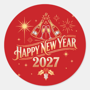 Adesivo Feliz Ano Novo 2027 Celebração