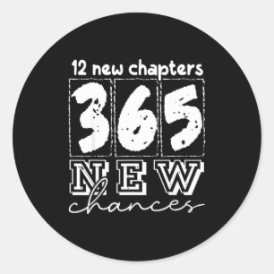 Adesivo Feliz Ano Novo Capítulos 365 Chances 2026 Engraçad