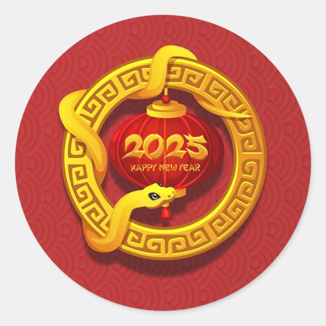 Adesivo Feliz Ano Novo Chinês 2025 (Frente)