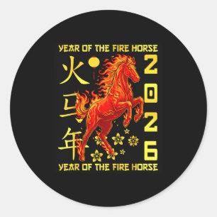 Adesivo Feliz Ano Novo Chinês do Cavalo 2026 Ano Novo Luna