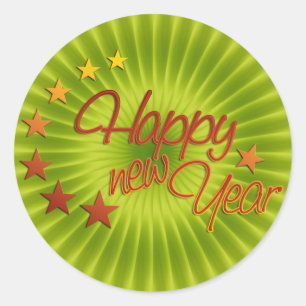 Adesivo FELIZ ANO NOVO com luz estelar + fundo