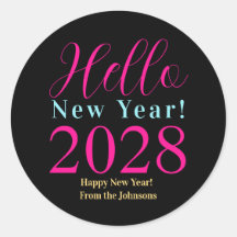 Feliz ano novo de Ano Novo, Rosa Quente Preto