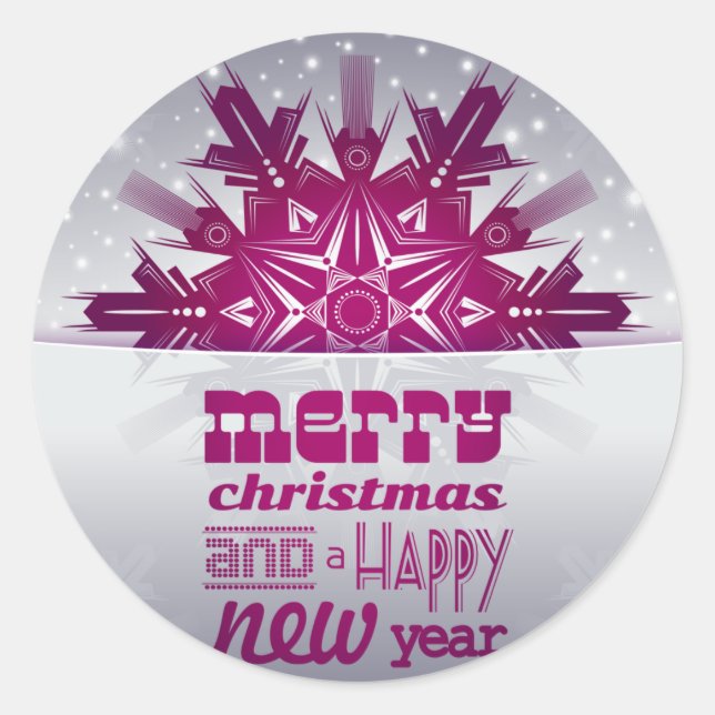 Adesivo Feliz ano novo de Natal Moderno (Frente)