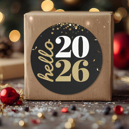 Adesivo feliz ano novo dourado brilhante