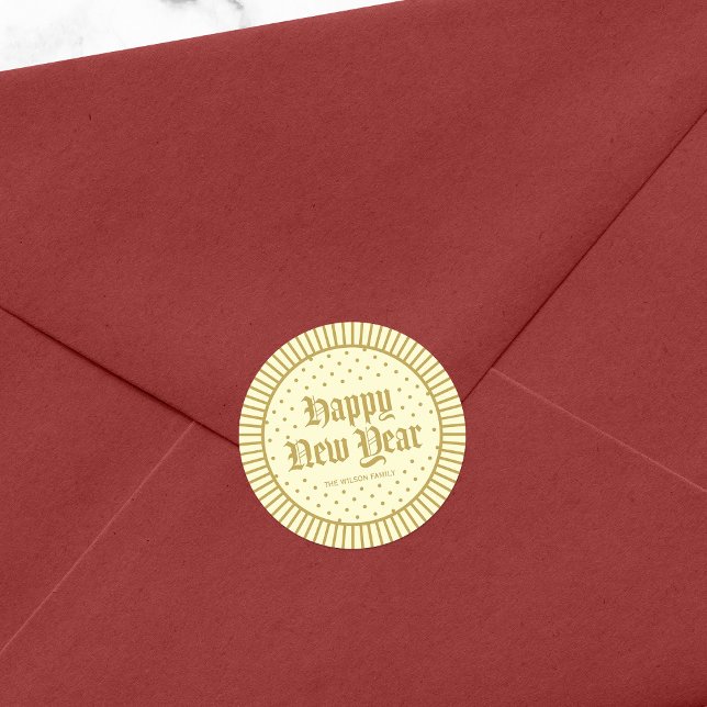 Adesivo Feliz ano novo Geométrico Decorativo Clássico (Criador carregado)