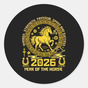 Adesivo Feliz Ano Novo Lunar Chinês Do Cavalo 2026 Zod