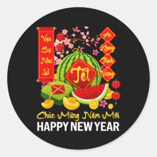 Adesivo Feliz Ano Novo Lunar Vietnamita Chuc Mung Nam Moi