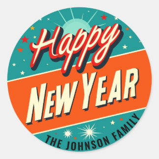 Adesivo Feliz ano novo Moderno do Século Médio