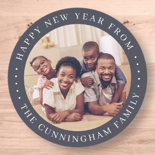 Adesivo Feliz Ano Novo Moderno Simples Chic Família Foto