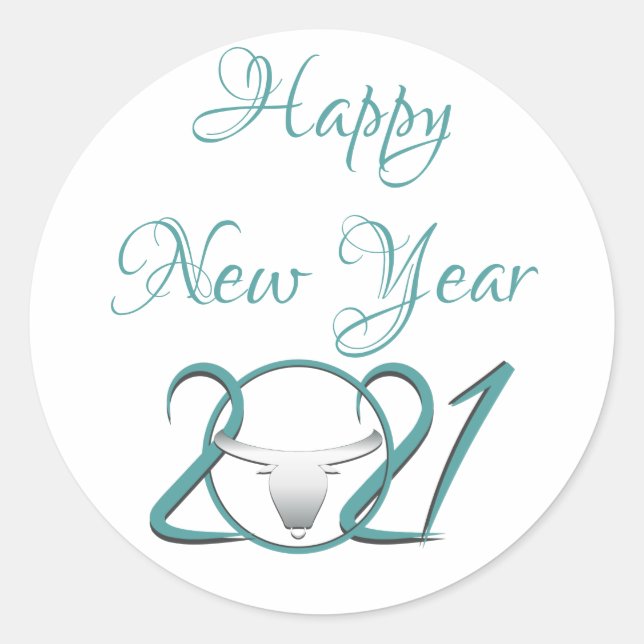 Adesivo Feliz ano novo Red Sticker Personalizado (Frente)