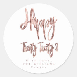 Adesivo Feliz ano novo Rosa moderno Dourado 2022