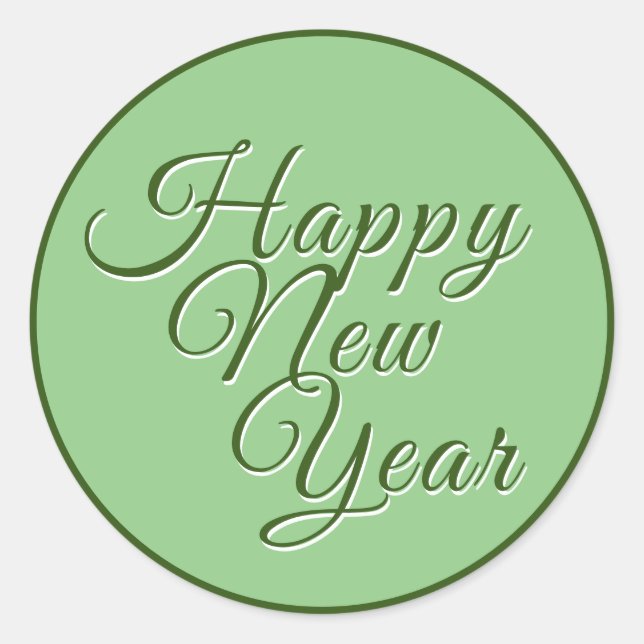 Adesivo Feliz ano novo - Script Verde (Frente)