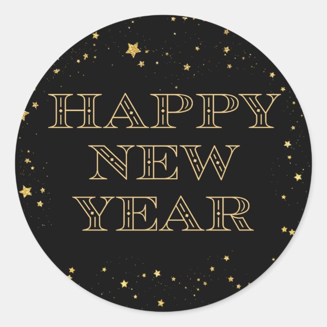 Adesivo Feliz ano novo Sticker - Partido da Véspera de Ano (Frente)