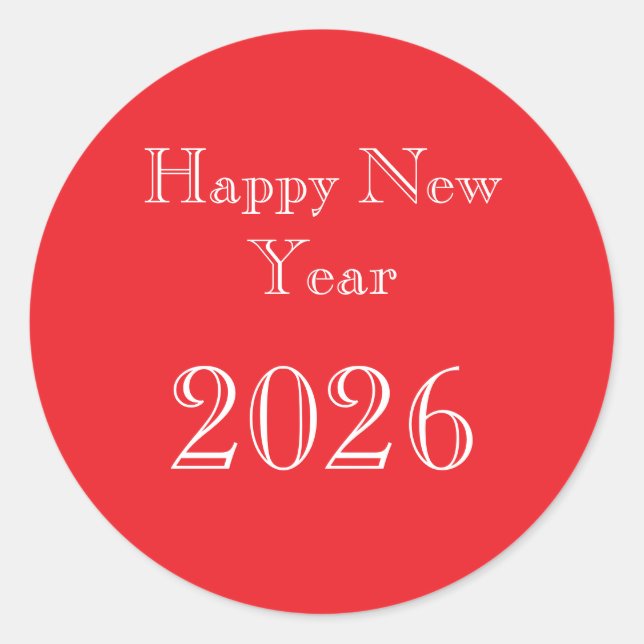 Adesivo Feliz Ano Novo Texto Personalizado Moderno (Frente)
