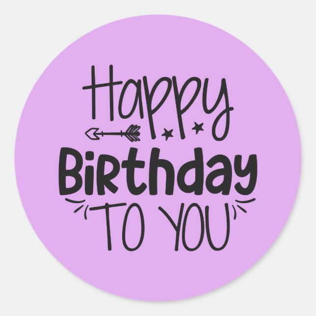Adesivo Feliz Apostador de Aniversário em roxo (Frente)