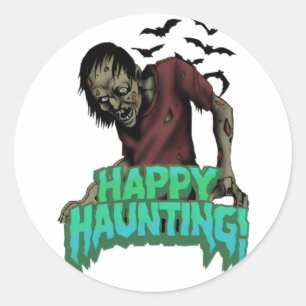 Adesivo Feliz Assalto Zombie do Dia das Bruxas