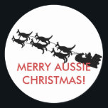 Adesivo Feliz Aussie Christmas Sticker<br><div class="desc">Vinheta de presentes de Natal australiano</div>