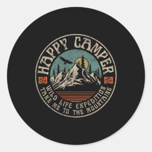 Adesivo Feliz Aventureiro Retro Camping Vintage Montanhism