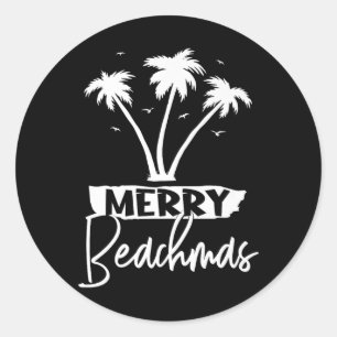 Adesivo Feliz Beachmas Palm Tree Beach Vacing Xmas Chris