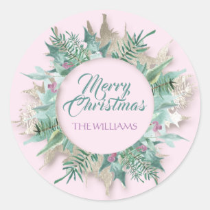 Adesivo Feliz Belly Natal Feliz Feriados Mint Teal