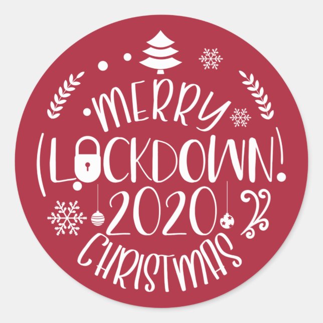 Adesivo Feliz bloqueada no Natal de 2020 (Frente)