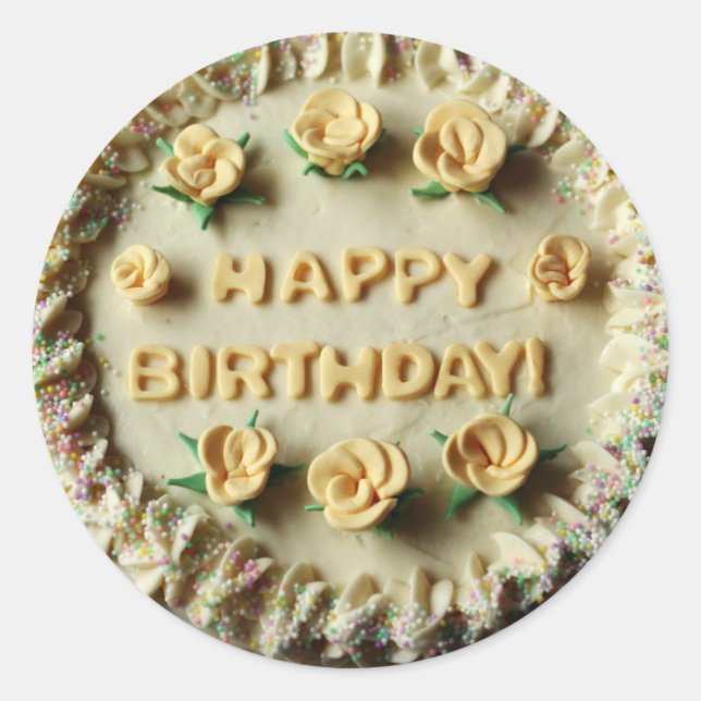 Adesivo Feliz Bolo de Aniversário (Frente)