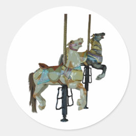 Adesivo Feliz bonito Inclina Cavalos Carrossel