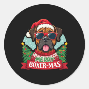 Adesivo Feliz Boxer-mas Bonito Boxer - Natal