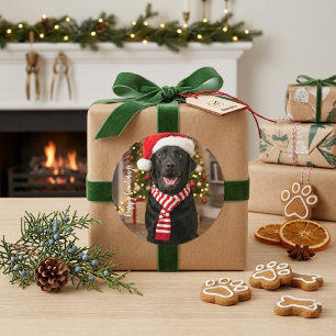 Adesivo Feliz Cachorro Labrador Preto Natal Howlidays