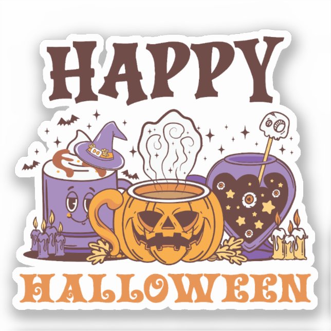 Adesivo Feliz Café Halloween Breve (Frente)