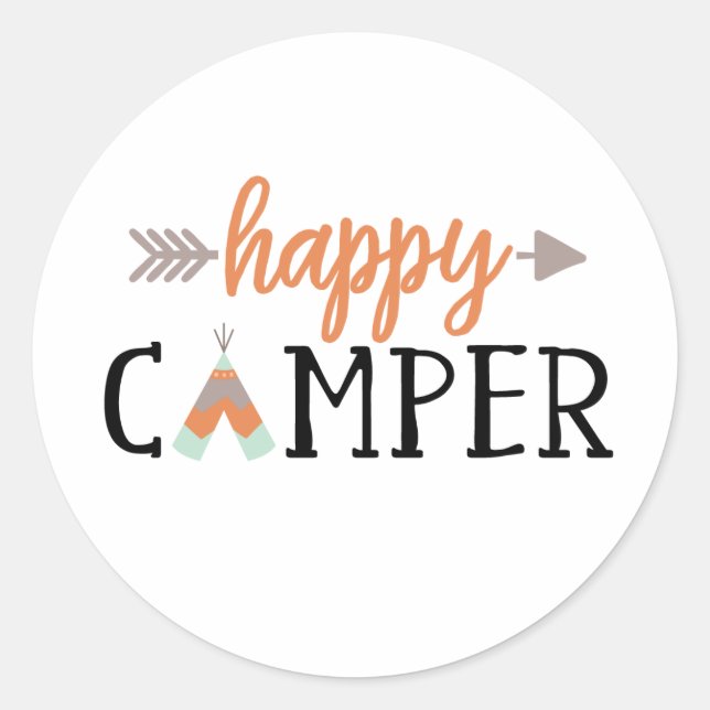 Adesivo Feliz Camper, Acampamento (Frente)