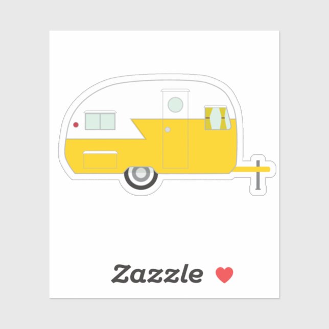 Adesivo Feliz Camper Amarelo (Folha)