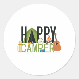 Adesivo Feliz Camper - Design de Camping Lover