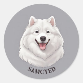 Adesivo Feliz Cão Branco Samoado