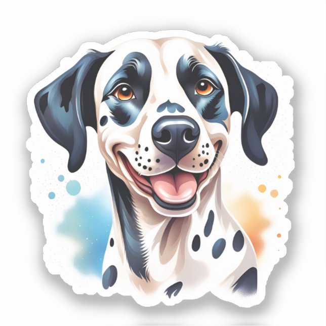 Adesivo Feliz Cão Dalmático Pet (Frente)