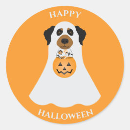 Adesivo Feliz Cão Fantasma do Halloween