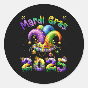 Adesivo Feliz Carnaval Mardi Gras Mardi Gras 2025 Jester O