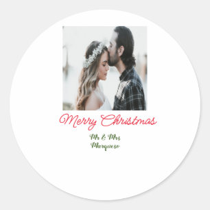 Adesivo Feliz casal de Natal - adicione nome feliz holida