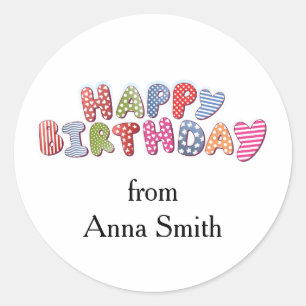 Adesivo Feliz Celebração de Aniversário Personalizável