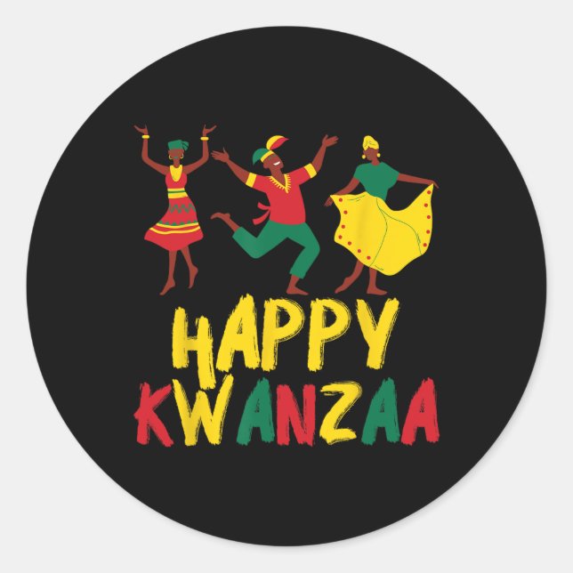 Adesivo Feliz Celebração Kwanzaa Sete Princípios Africanos (Frente)