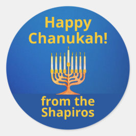 Adesivo Feliz Chanukah Personalizado! Candelabro