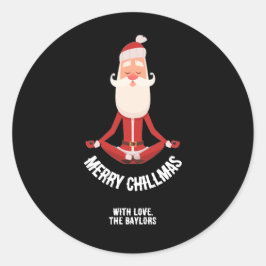 Adesivo Feliz Chillmas Meditando Zen Papai Noel Feriado
