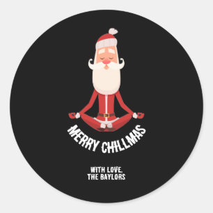 Adesivo Feliz Chillmas Meditando Zen Papai Noel Feriado