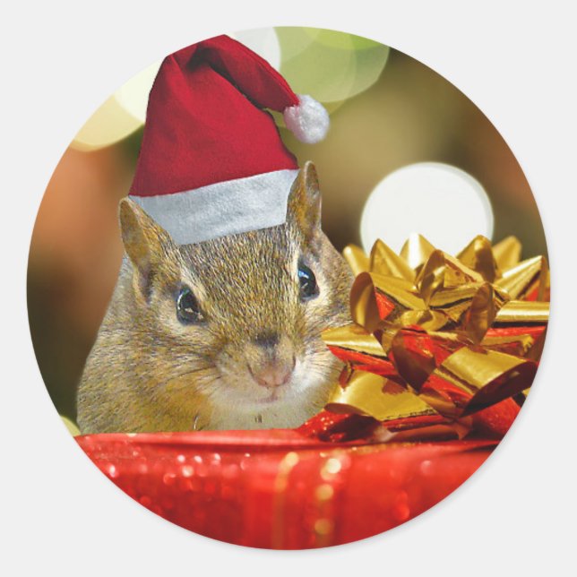 Adesivo Feliz Chipmunk Feliz Natal (Frente)
